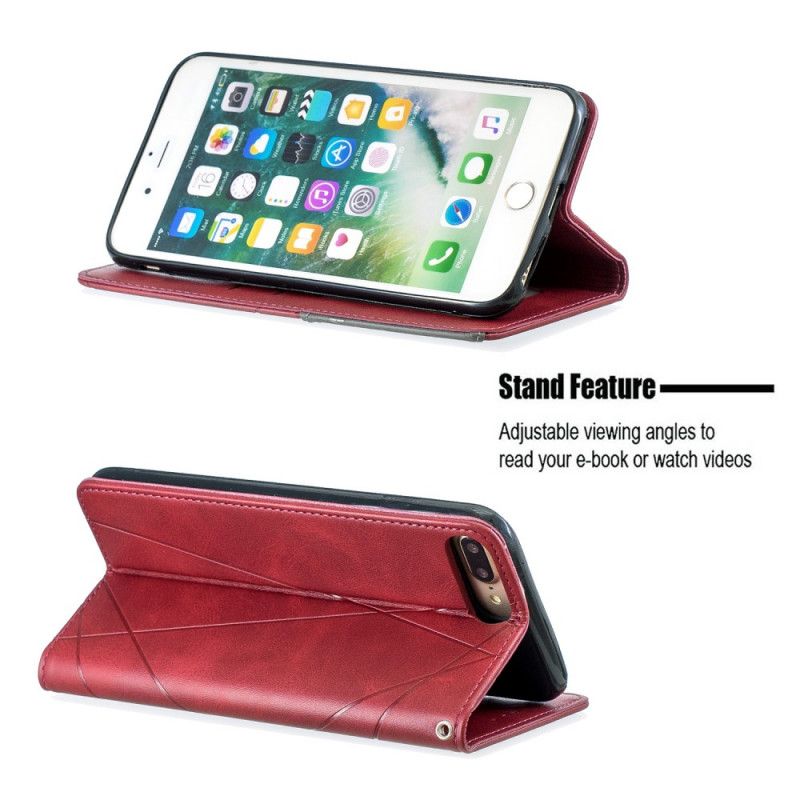 Folio-hoesje iPhone 7 Plus / 8 Plus Grijs Zwart Telefoonhoesje Kunstenaarsstijl