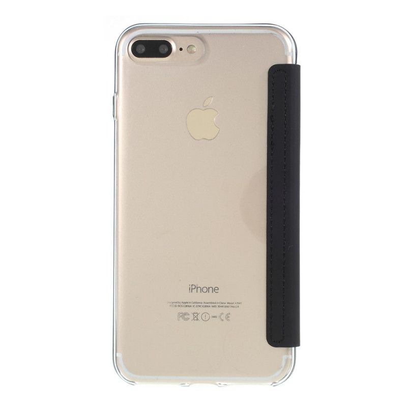 Folio-hoesje voor iPhone 7 Plus / 8 Plus Zwart Spiegel- En Leereffect