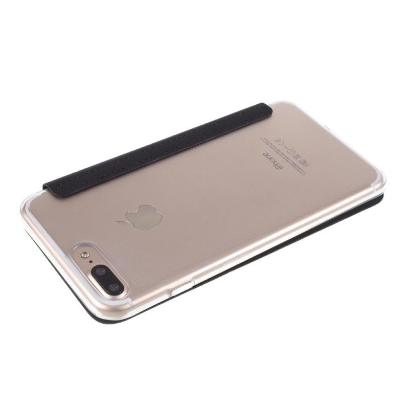 Folio-hoesje voor iPhone 7 Plus / 8 Plus Zwart Spiegel- En Leereffect