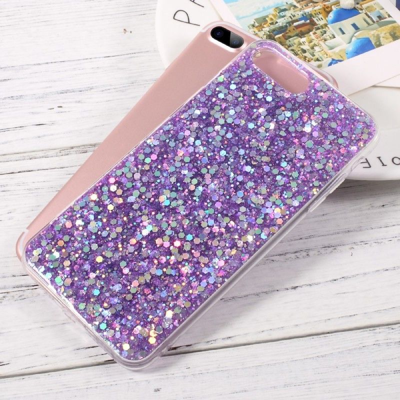 Hoesje iPhone 7 Plus / 8 Plus Groen Magenta Premium Glitter