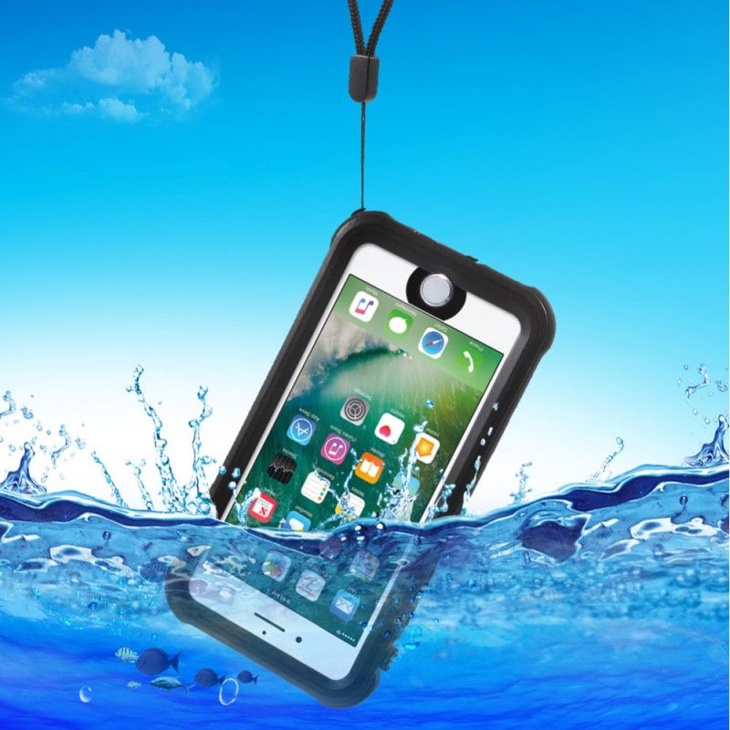 Hoesje iPhone 7 Plus / 8 Plus Wit Zwart Waterdichte Rode Peper