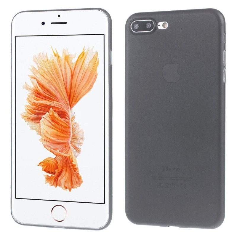 Hoesje voor iPhone 7 Plus / 8 Plus Grijs Wit Ultrafijn Mat