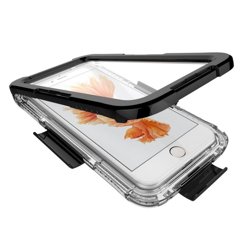Hoesje voor iPhone 7 Plus / 8 Plus Wit Zwart Waterdicht Touchscreen