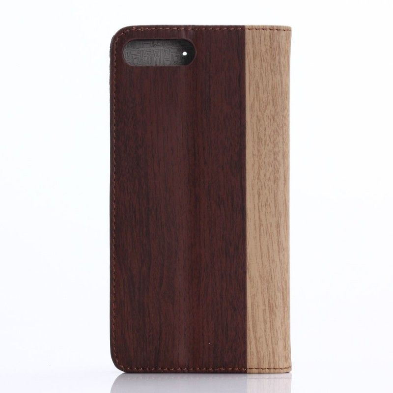 Leren Hoesje iPhone 7 Plus / 8 Plus Bruin Tweekleurig Houtdessin
