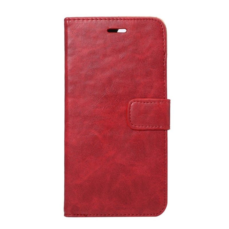 Leren Hoesje iPhone 7 Plus / 8 Plus Rood Zwart Retro Leereffect