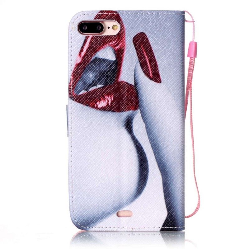 Leren Hoesje voor iPhone 7 Plus / 8 Plus Glamour