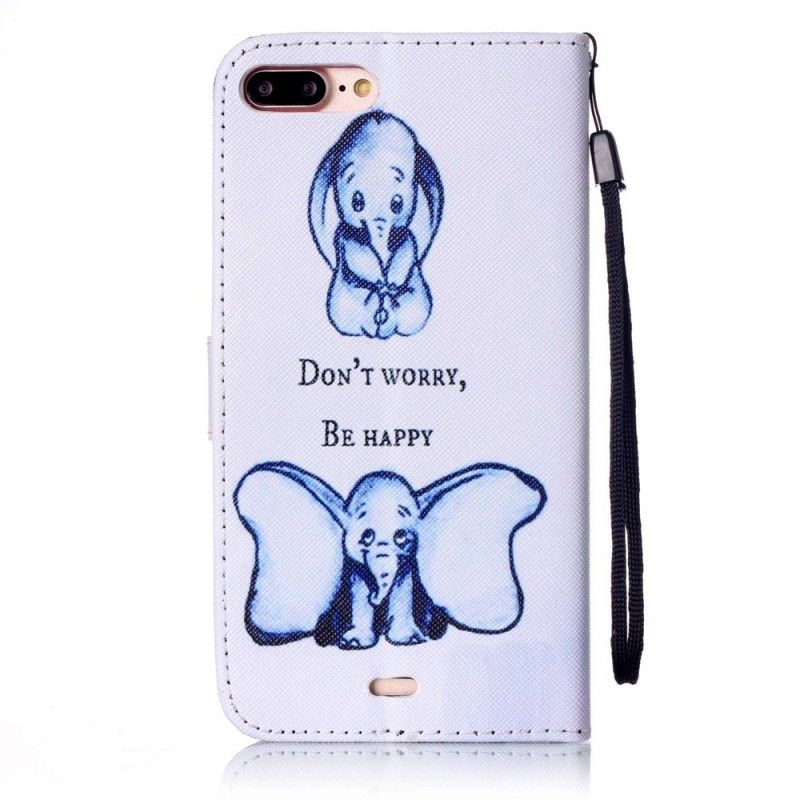 Leren Hoesje voor iPhone 7 Plus / 8 Plus Maak Je Geen Zorgen