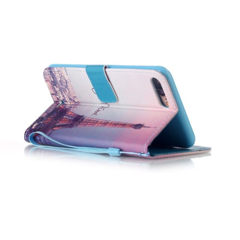 Leren Hoesje voor iPhone 7 Plus / 8 Plus Parijs Ik Hou Van Je