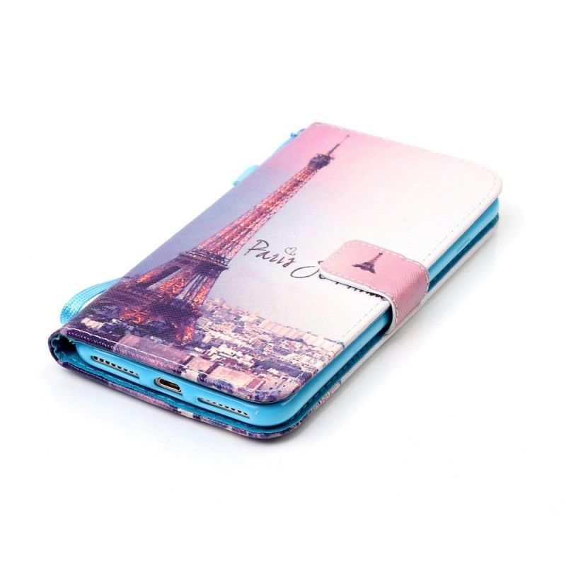 Leren Hoesje voor iPhone 7 Plus / 8 Plus Parijs Ik Hou Van Je