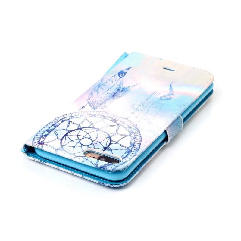 Leren Hoesje voor iPhone 7 Plus / 8 Plus Rood Wit Aquarel Dromenvanger