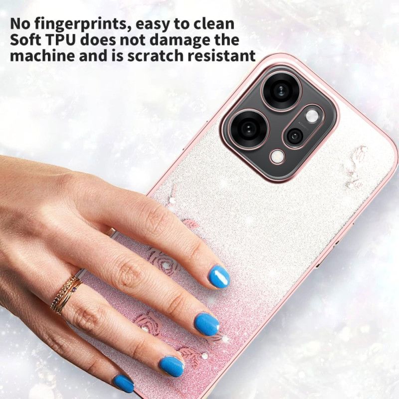 Case Hoesje Oppo Reno 14 Pro 5g Telefoonhoesje Bloemen En Strass-steentjes