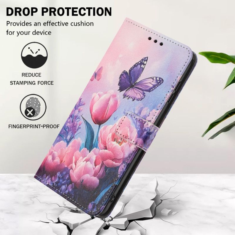 Flip Case Leren Oppo Reno 14 Pro 5g Bloemen
