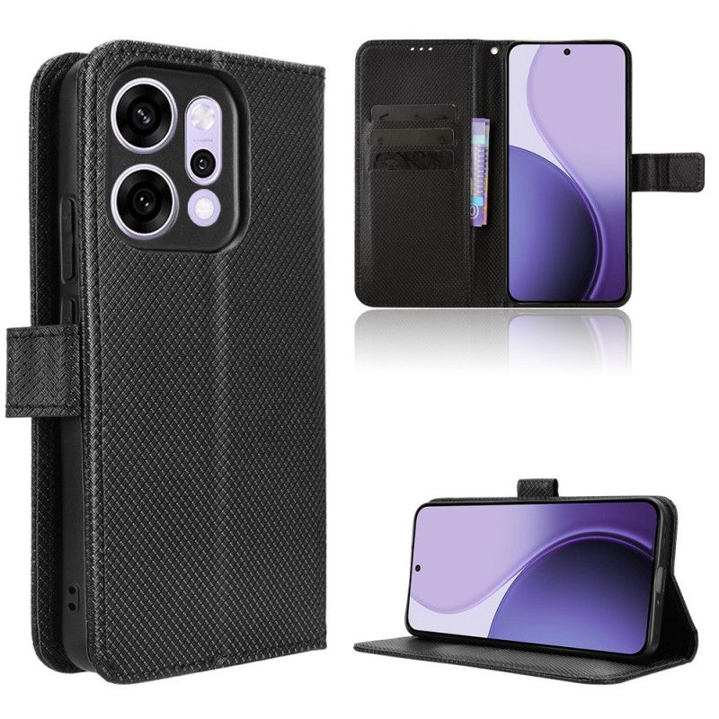 Flip Case Leren Oppo Reno 14 Pro 5g Diamantstructuur