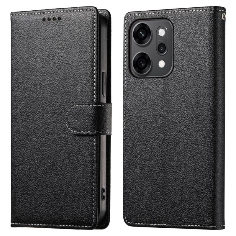 Flip Case Leren Oppo Reno 14 Pro 5g Effen Leer-effect