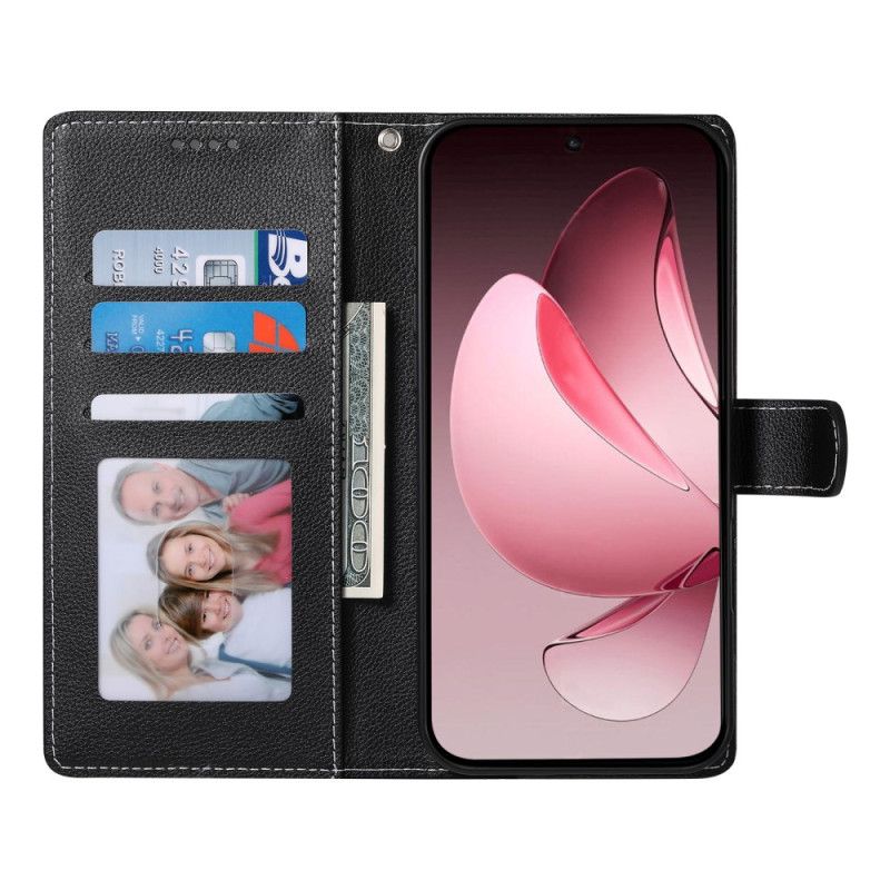 Flip Case Leren Oppo Reno 14 Pro 5g Effen Leer-effect