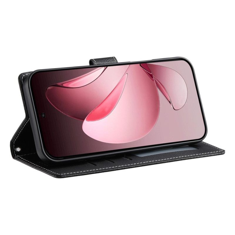 Flip Case Leren Oppo Reno 14 Pro 5g Effen Leer-effect