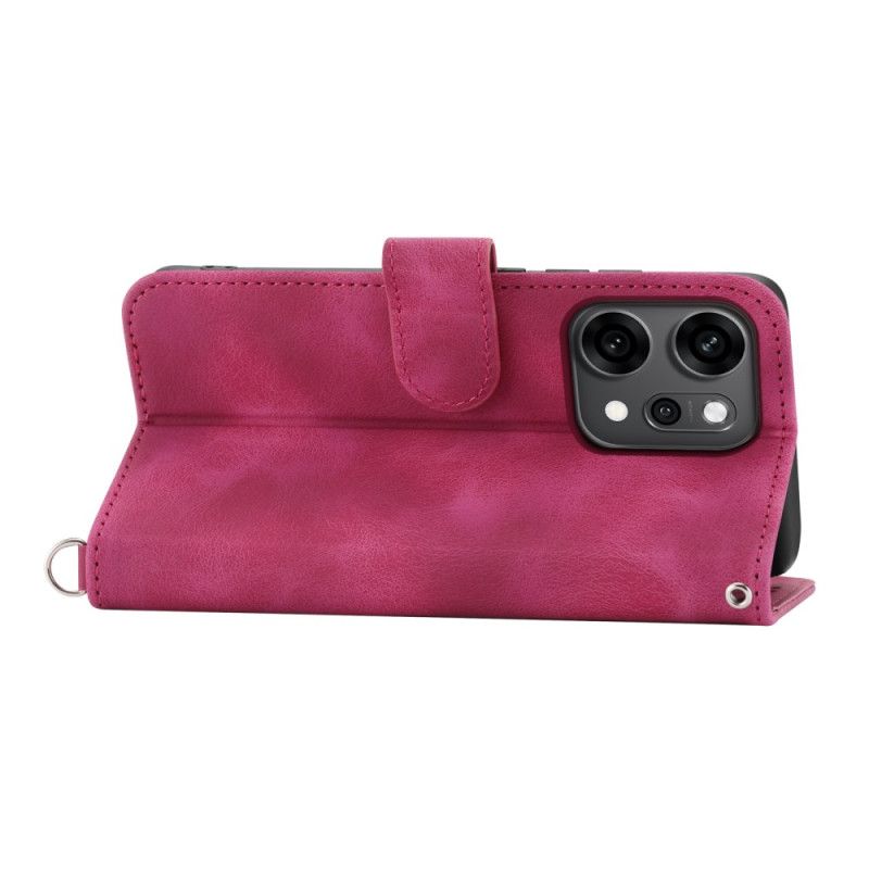 Folio-hoesje Oppo Reno 14 Pro 5g Telefoonhoesje Suède-effect Met Kant En Bandje En Schouderband