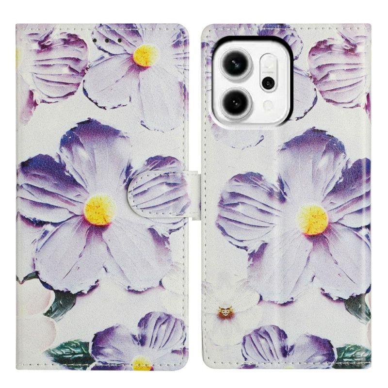 Folio-hoesje Oppo Reno 14 Pro 5g Telefoonhoesje Violet Bloemenpatroon