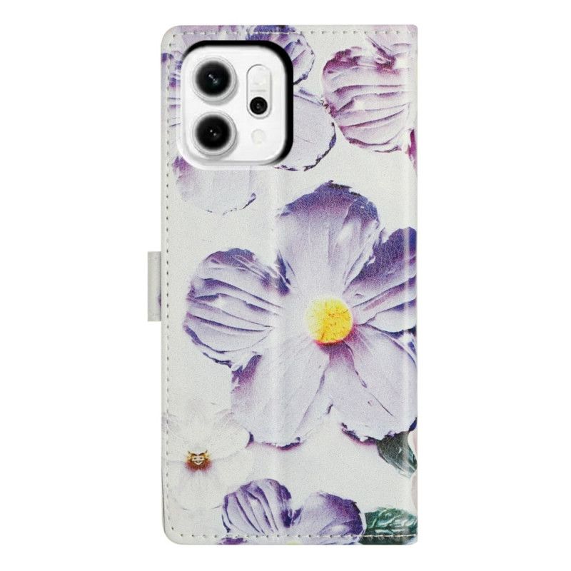 Folio-hoesje Oppo Reno 14 Pro 5g Telefoonhoesje Violet Bloemenpatroon