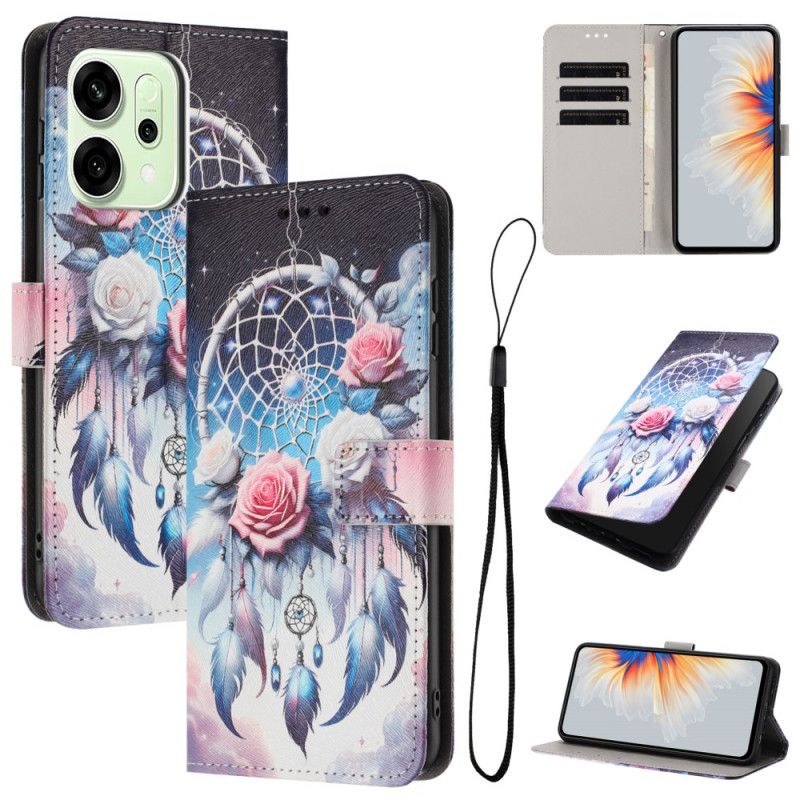 Leren Hoesje Oppo Reno 14 Pro 5g Bloemen Dromenvanger