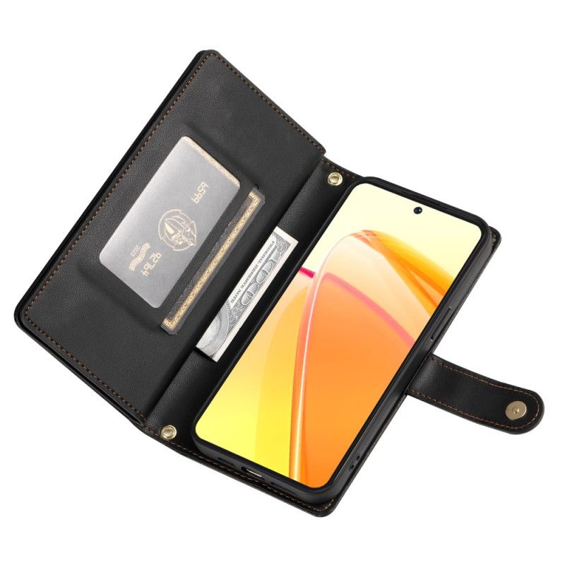 Leren Hoesje Voor Oppo Reno 14 Pro 5g Bandje En Schouderriem