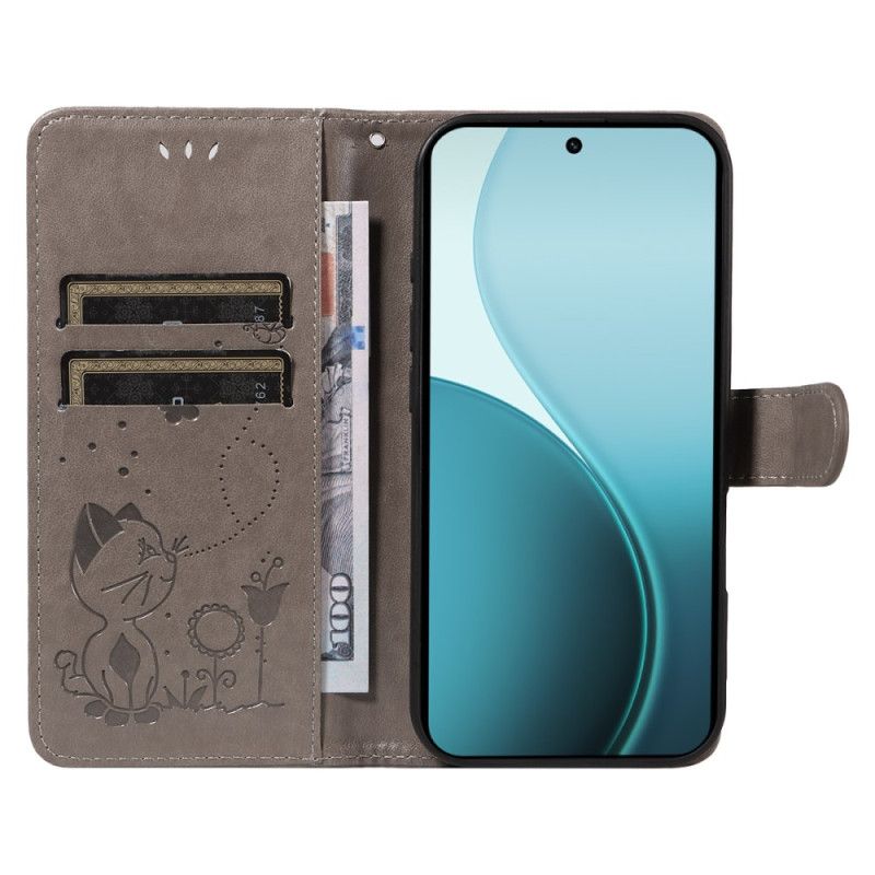 Leren Hoesje Voor Oppo Reno 14 Pro 5g Kat En Bij