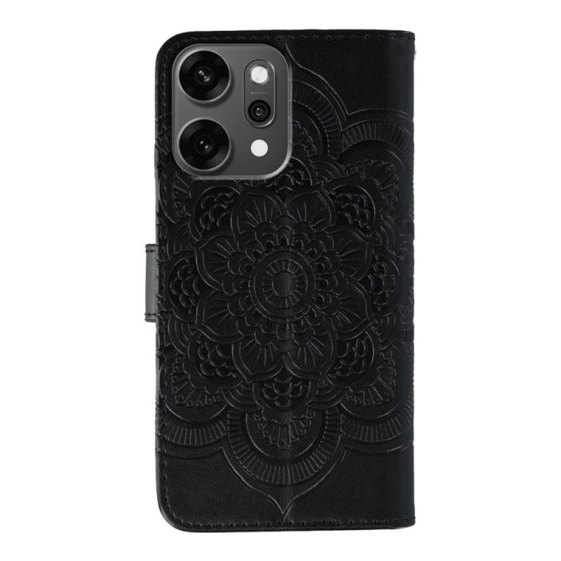 Leren Hoesje Voor Oppo Reno 14 Pro 5g Mandala En Strass-steentjes