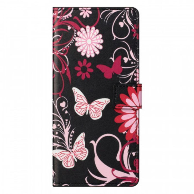 Folio-hoesje voor OnePlus Nord CE 2 5G Bloemen En Vlinders