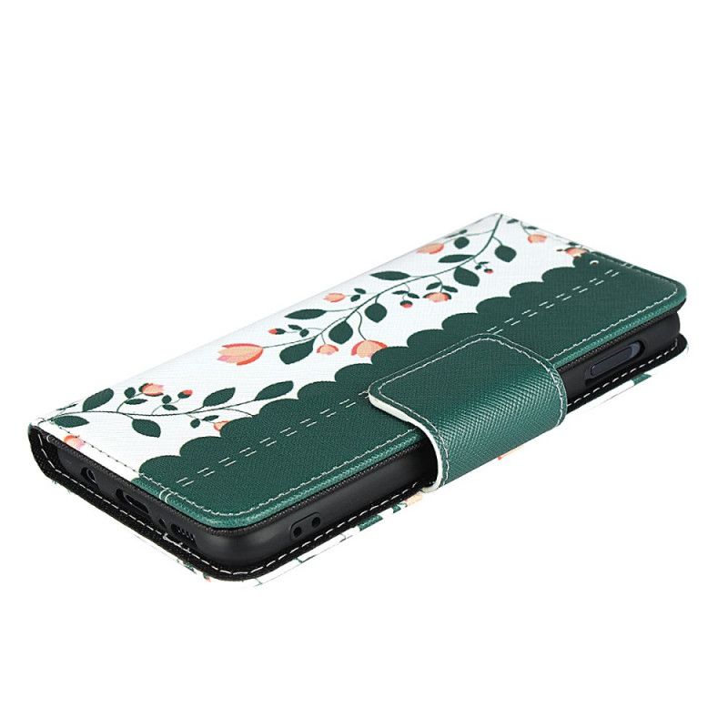 Bescherming Hoesje Samsung Galaxy S10e Groen Magenta String Roosjes