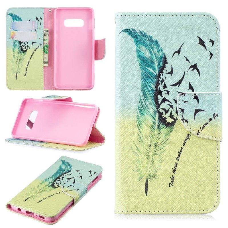 Bescherming Hoesje Samsung Galaxy S10e Telefoonhoesje Leren Vliegen