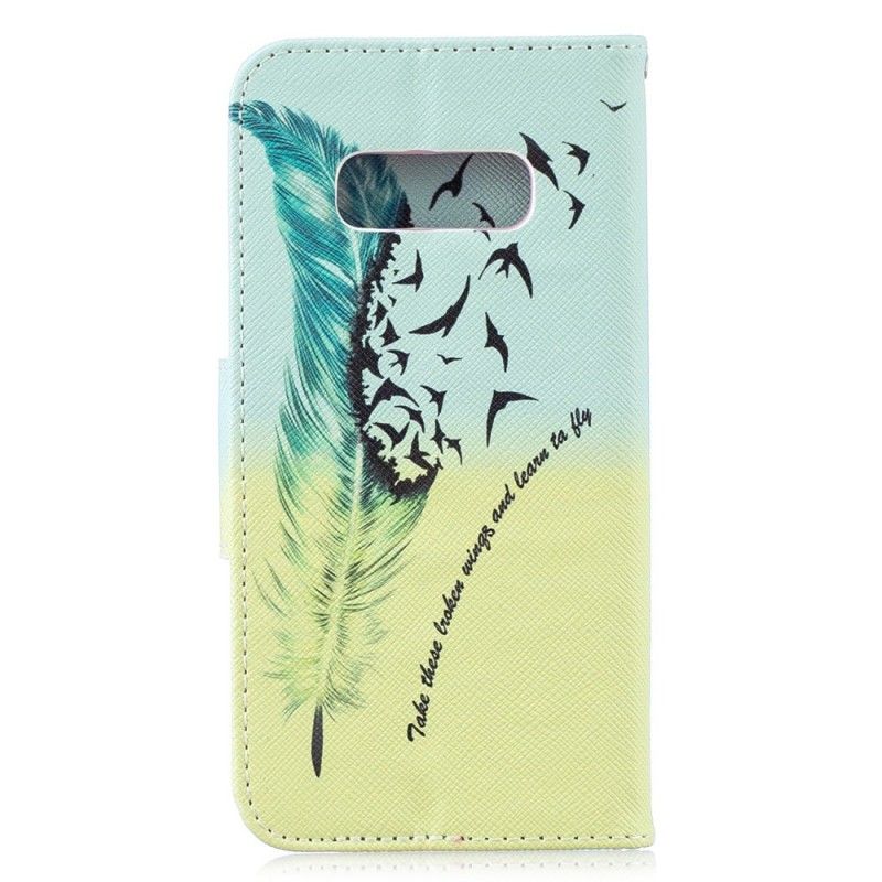 Bescherming Hoesje Samsung Galaxy S10e Telefoonhoesje Leren Vliegen