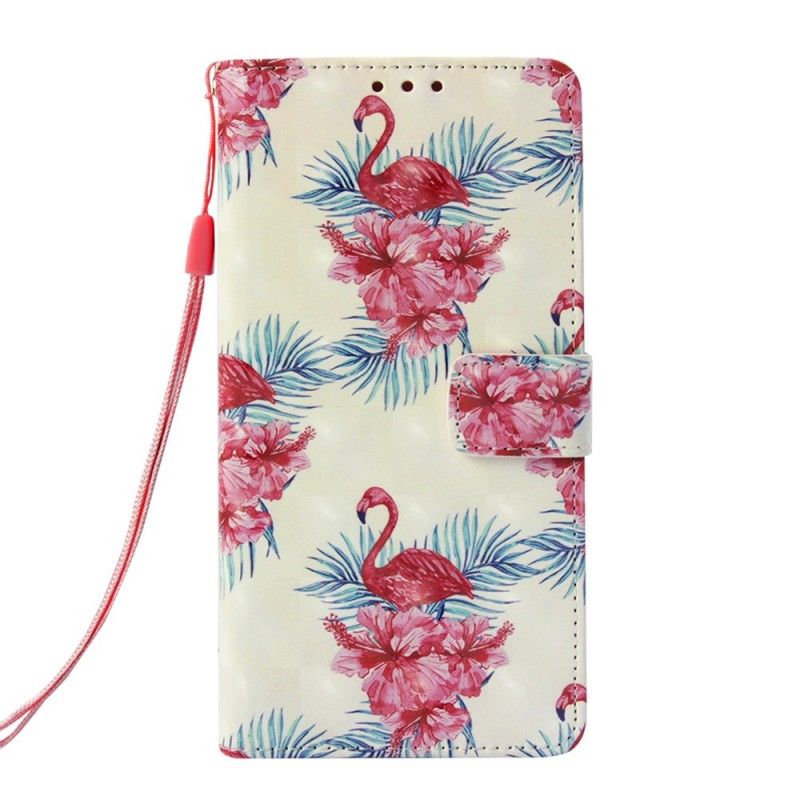 Bescherming Hoesje Samsung Galaxy S10e Wit Meerdere Flamingo'S