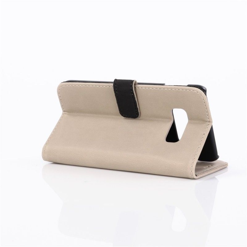 Cover Folio-hoesje Samsung Galaxy S10e Grijs Zwart Telefoonhoesje Retro Kunstleer