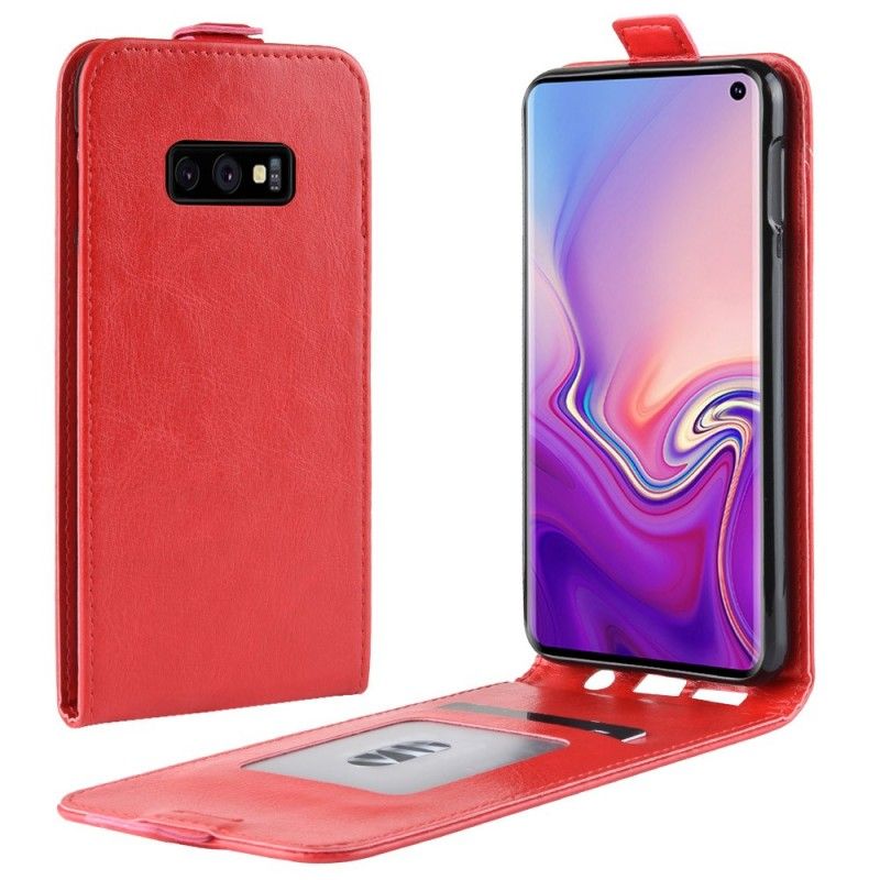 Cover Folio-hoesje Samsung Galaxy S10e Wit Zwart Telefoonhoesje Vouwleereffect