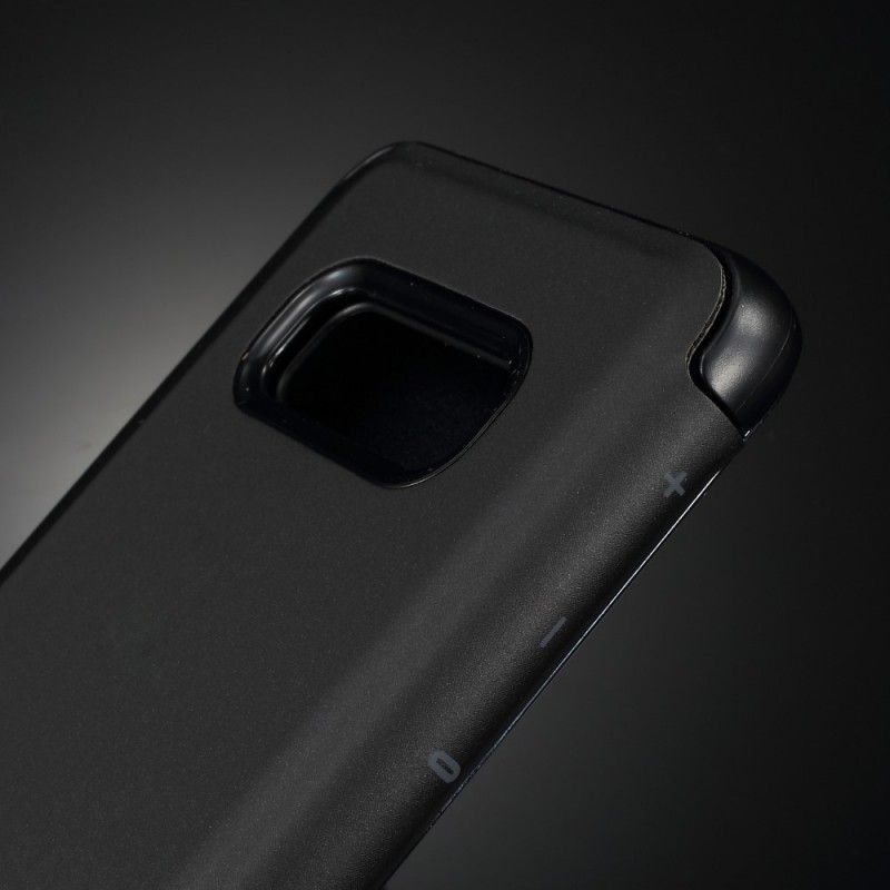 Doorkijkafdekking Samsung Galaxy S10e Lichtblauw Zwart Spiegel En Leereffect
