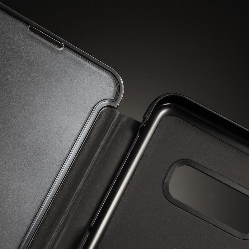 Doorkijkafdekking Samsung Galaxy S10e Lichtblauw Zwart Spiegel En Leereffect