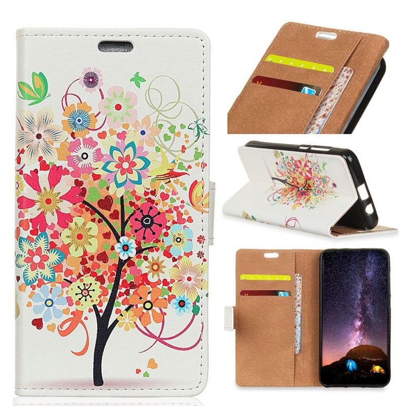 Flip Case Leren Samsung Galaxy S10e Bloeiende Boom