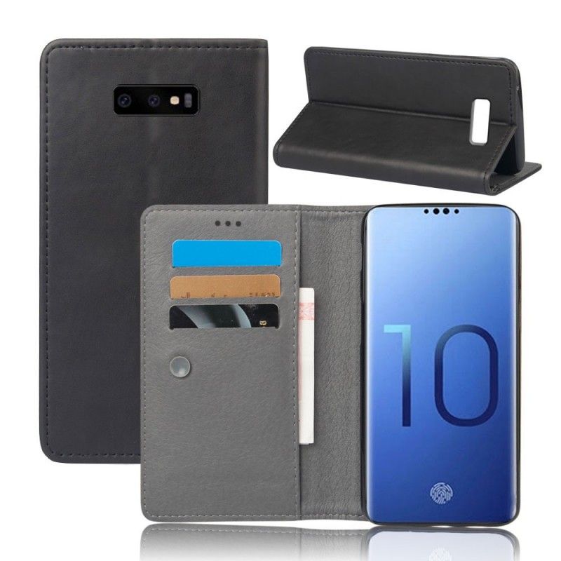 Folio-hoesje Samsung Galaxy S10e Rood Telefoonhoesje Chique Leereffect