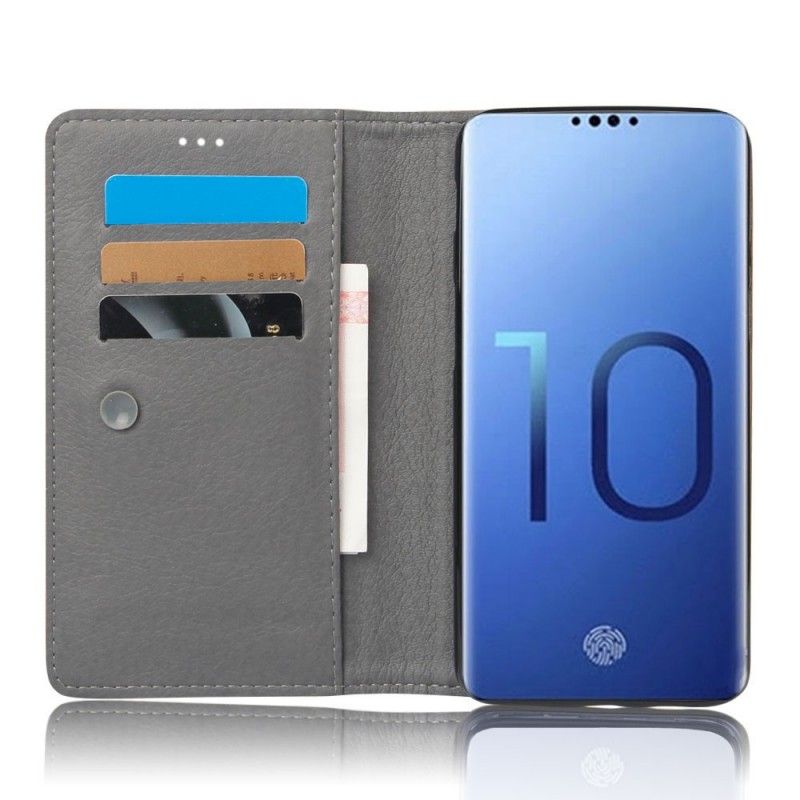 Folio-hoesje Samsung Galaxy S10e Rood Telefoonhoesje Chique Leereffect