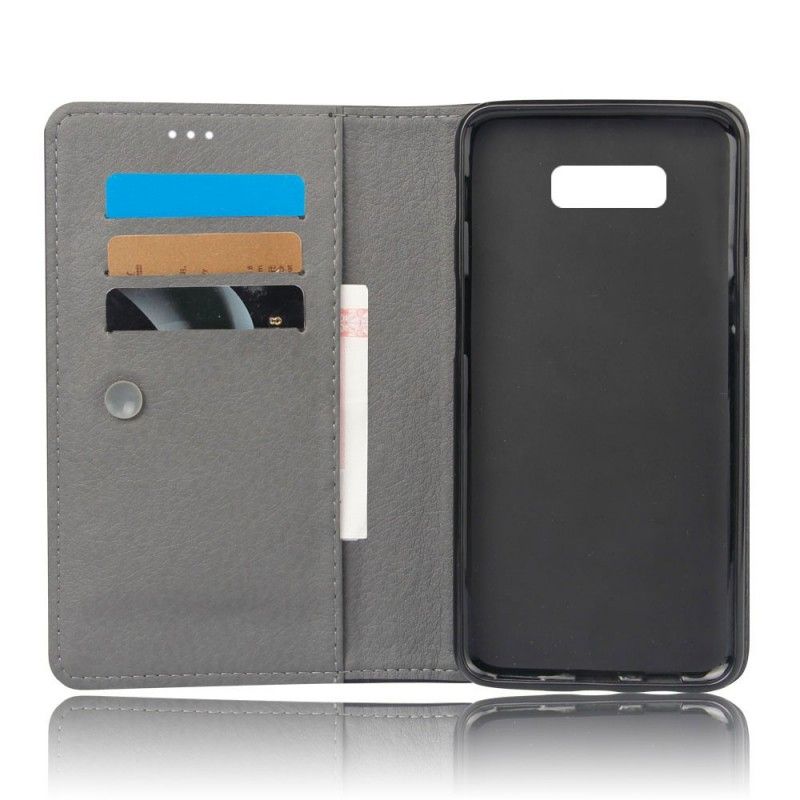 Folio-hoesje Samsung Galaxy S10e Rood Telefoonhoesje Chique Leereffect