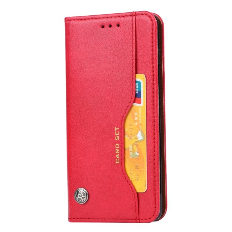 Folio-hoesje Samsung Galaxy S10e Rood Zwart Kaarthouder Van Imitatieleer
