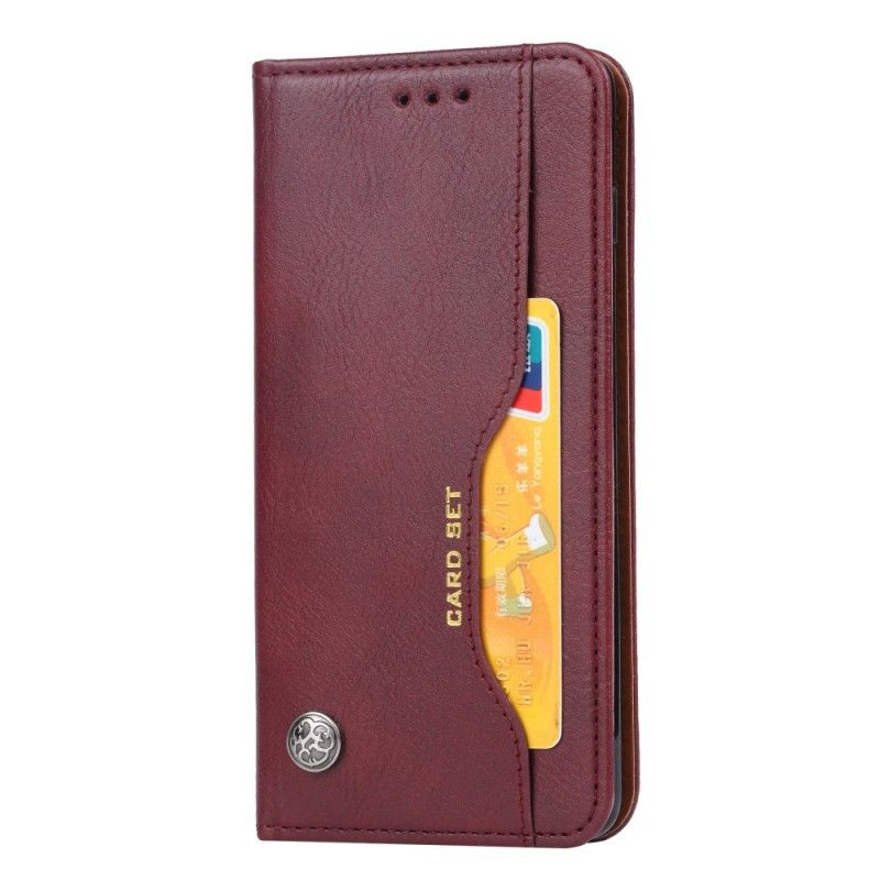 Folio-hoesje Samsung Galaxy S10e Rood Zwart Kaarthouder Van Imitatieleer