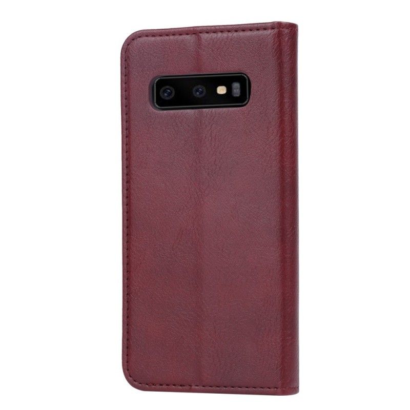 Folio-hoesje Samsung Galaxy S10e Rood Zwart Kaarthouder Van Imitatieleer