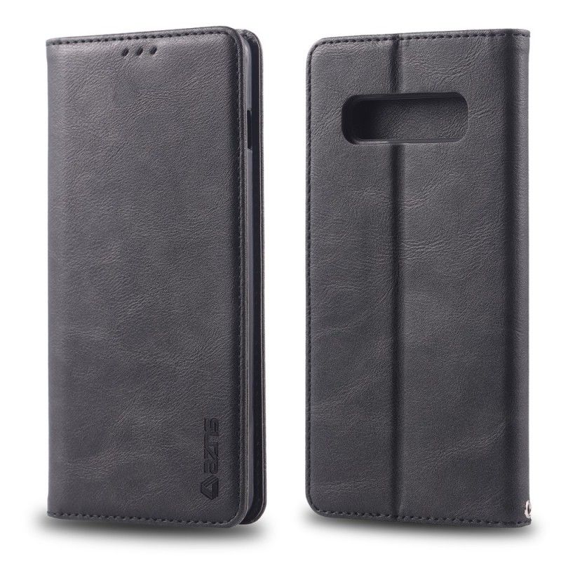 Folio-hoesje Samsung Galaxy S10e Rood Zwart Telefoonhoesje Retro Azns