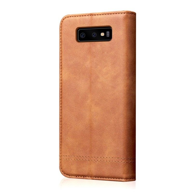 Folio-hoesje voor Samsung Galaxy S10e Rood Zwart Gestikt Leereffect
