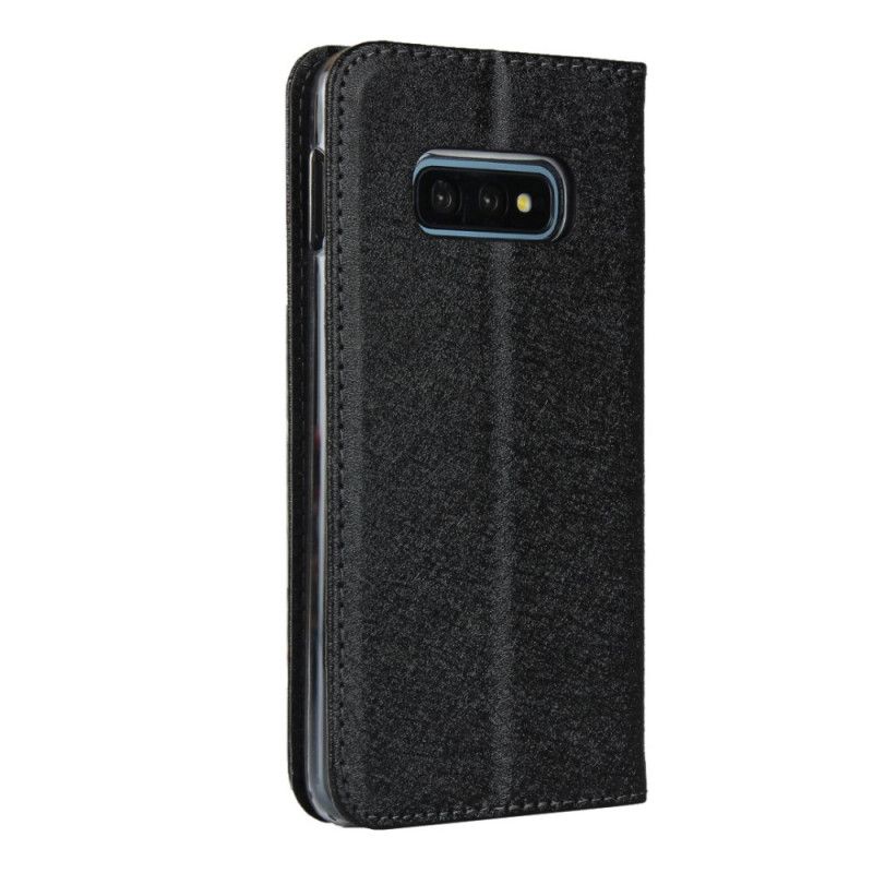 Folio-hoesje voor Samsung Galaxy S10e Rood Zwart Zacht Leer Met Riempje