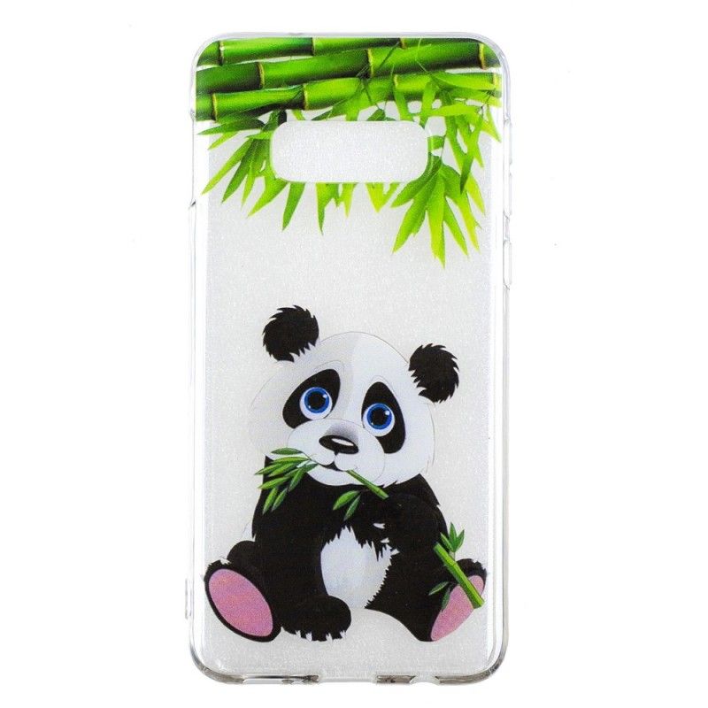 Hoesje Samsung Galaxy S10e Doorzichtige Panda Eet