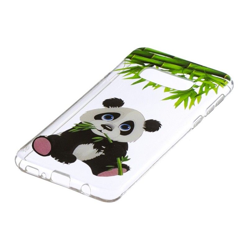 Hoesje Samsung Galaxy S10e Doorzichtige Panda Eet