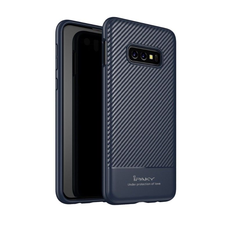 Hoesje Samsung Galaxy S10e Grijs Zwart Ipaky Koolstofvezel