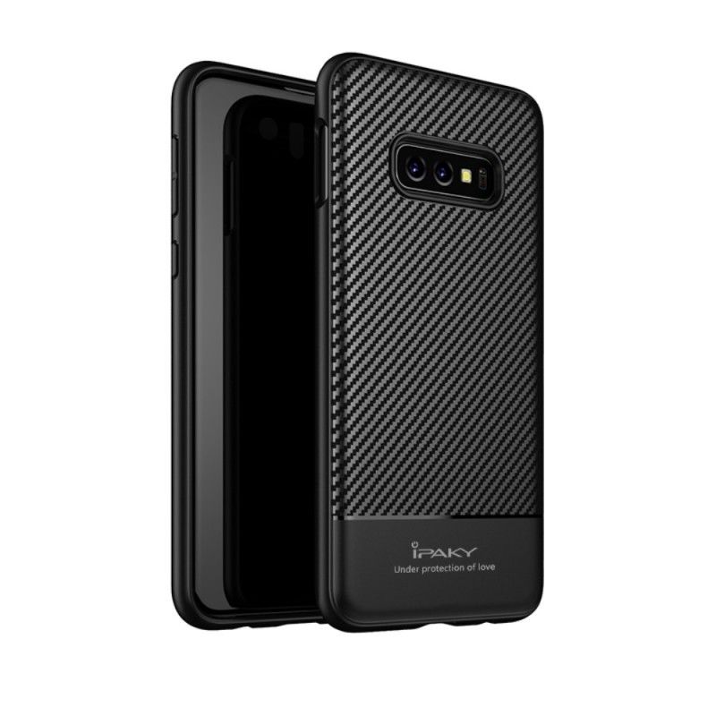 Hoesje Samsung Galaxy S10e Grijs Zwart Ipaky Koolstofvezel